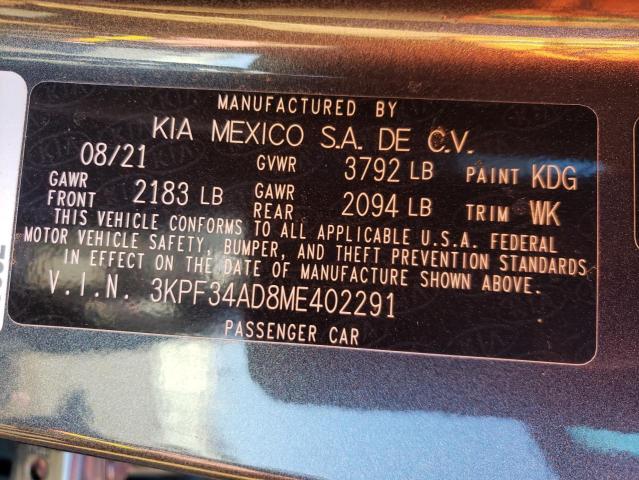 Photo 9 VIN: 3KPF34AD8ME402291 - KIA FORTE GT L 