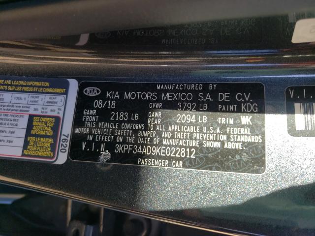 Photo 9 VIN: 3KPF34AD9KE022812 - KIA FORTE GT L 