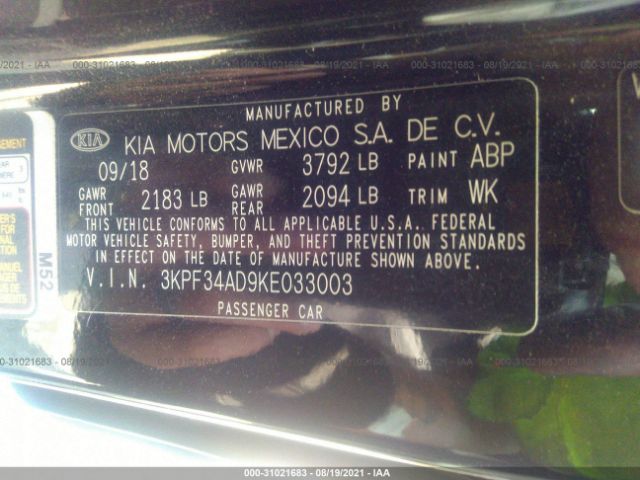 Photo 8 VIN: 3KPF34AD9KE033003 - KIA FORTE 