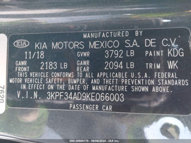 Photo 8 VIN: 3KPF34AD9KE066003 - KIA FORTE 