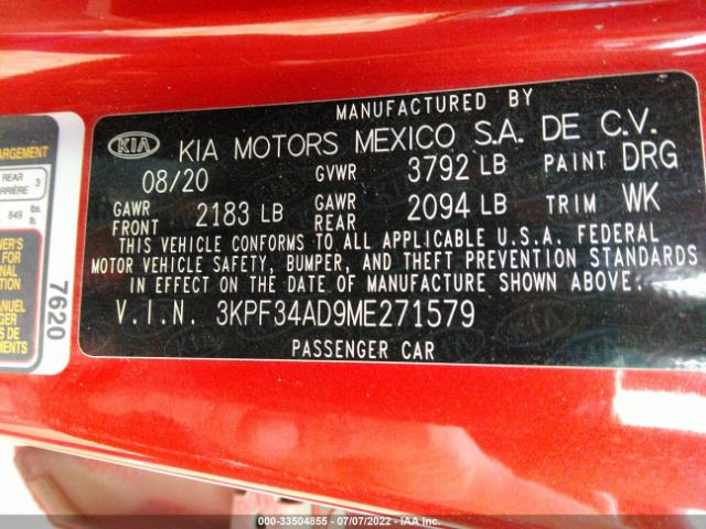 Photo 8 VIN: 3KPF34AD9ME271579 - KIA FORTE 