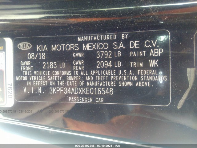 Photo 8 VIN: 3KPF34ADXKE016548 - KIA FORTE 