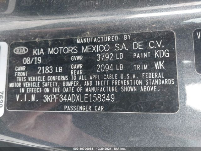 Photo 8 VIN: 3KPF34ADXLE158349 - KIA FORTE 