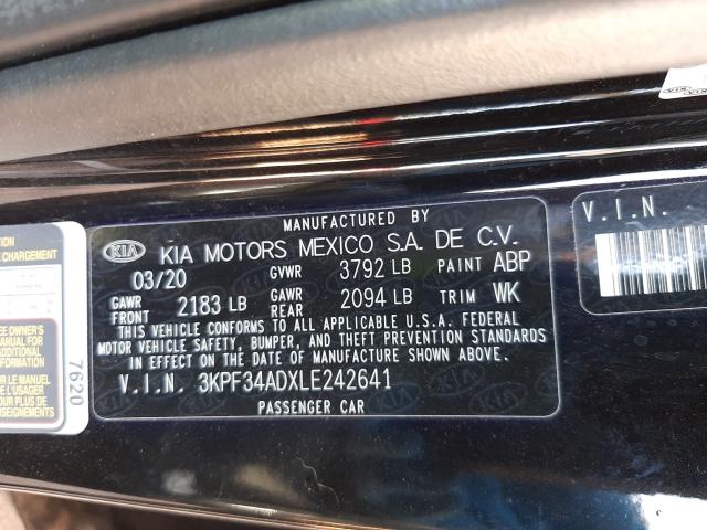 Photo 9 VIN: 3KPF34ADXLE242641 - KIA FORTE GT L 