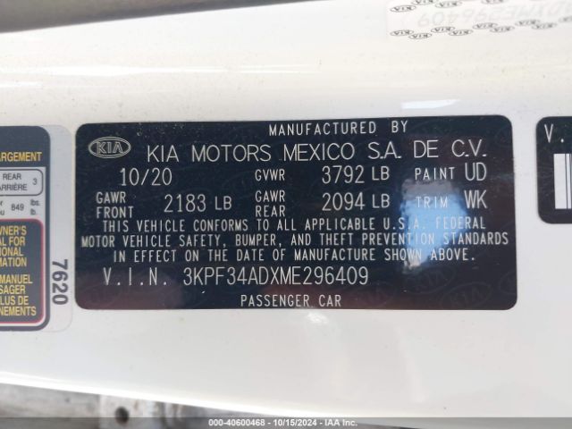 Photo 8 VIN: 3KPF34ADXME296409 - KIA FORTE 