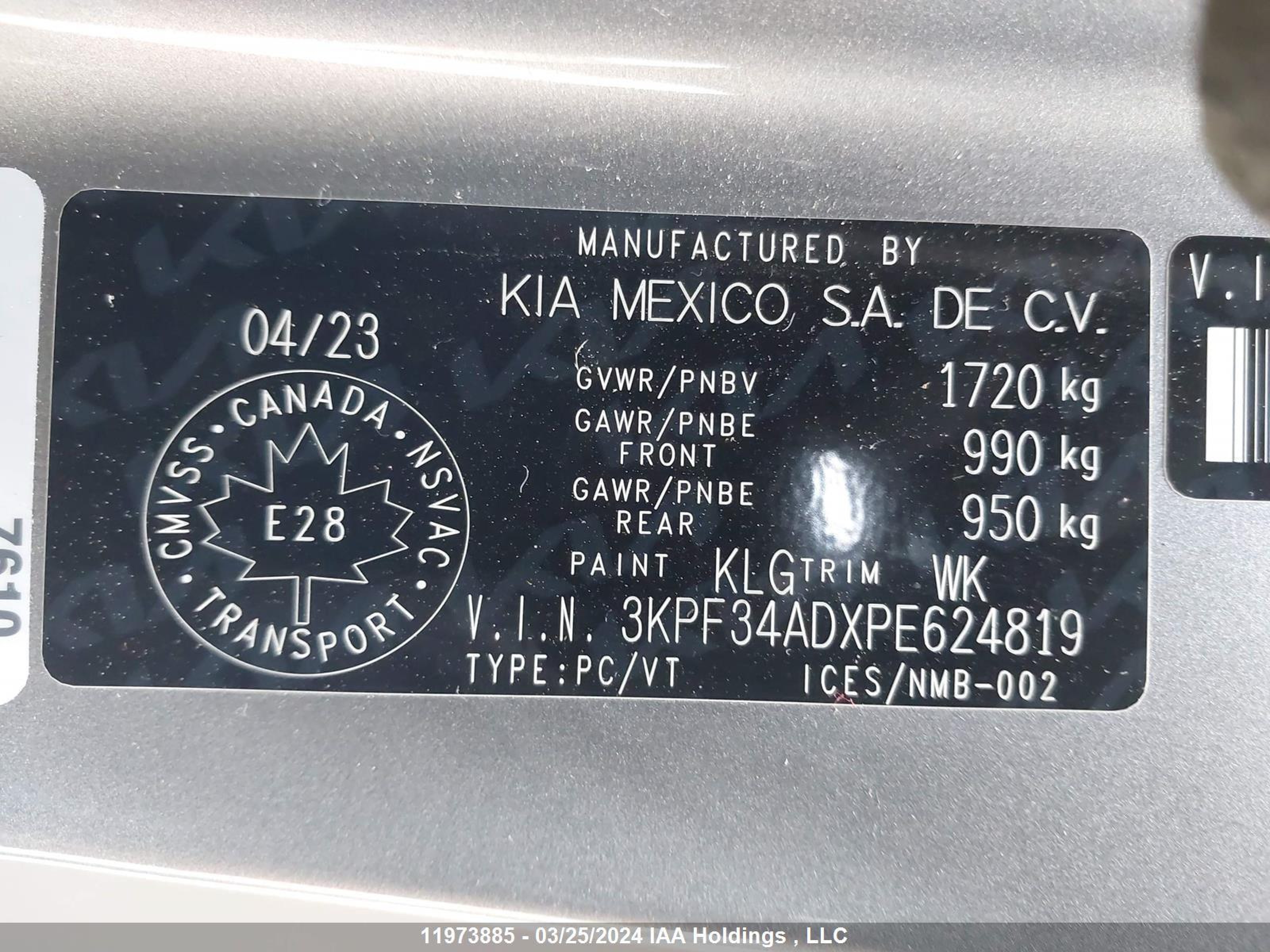 Photo 8 VIN: 3KPF34ADXPE624819 - KIA FORTE 