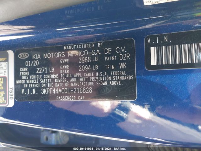 Photo 8 VIN: 3KPF44AC0LE216828 - KIA FORTE 