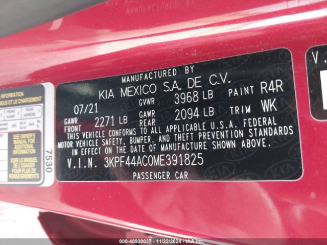 Photo 8 VIN: 3KPF44AC0ME391825 - KIA FORTE 