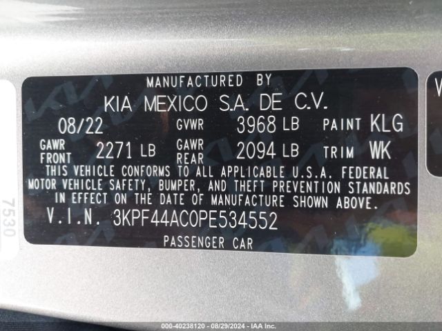 Photo 8 VIN: 3KPF44AC0PE534552 - KIA FORTE 