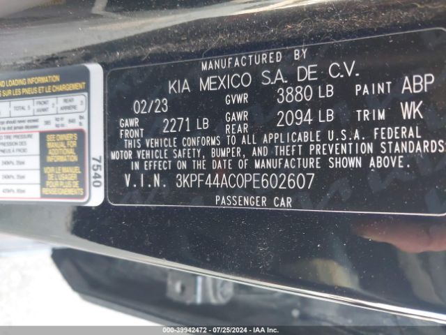 Photo 8 VIN: 3KPF44AC0PE602607 - KIA FORTE 