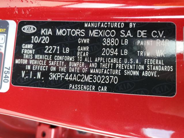 Photo 12 VIN: 3KPF44AC2ME302370 - KIA FORTE GT 