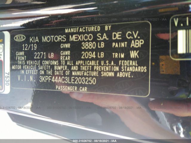 Photo 8 VIN: 3KPF44AC3LE203250 - KIA FORTE 