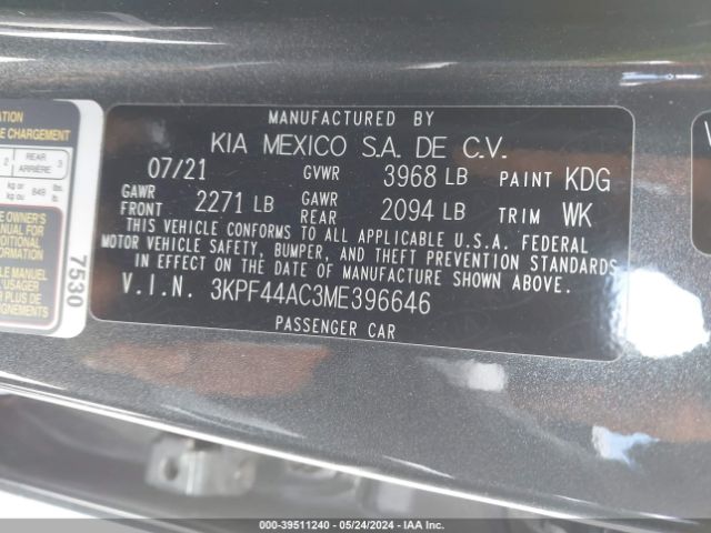 Photo 8 VIN: 3KPF44AC3ME396646 - KIA FORTE 