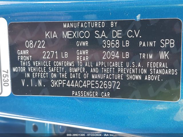 Photo 8 VIN: 3KPF44AC4PE526972 - KIA FORTE 