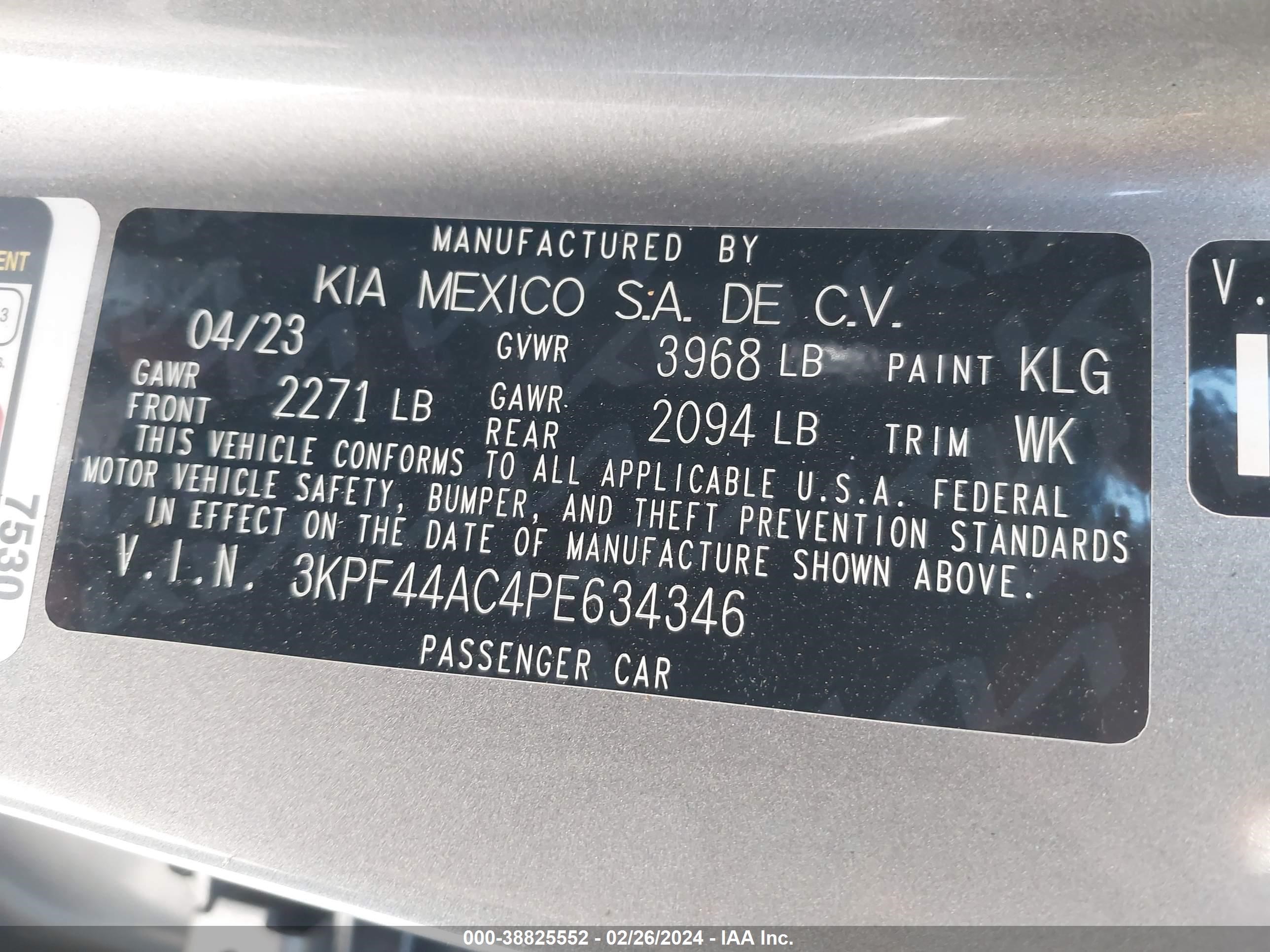 Photo 8 VIN: 3KPF44AC4PE634346 - KIA FORTE 