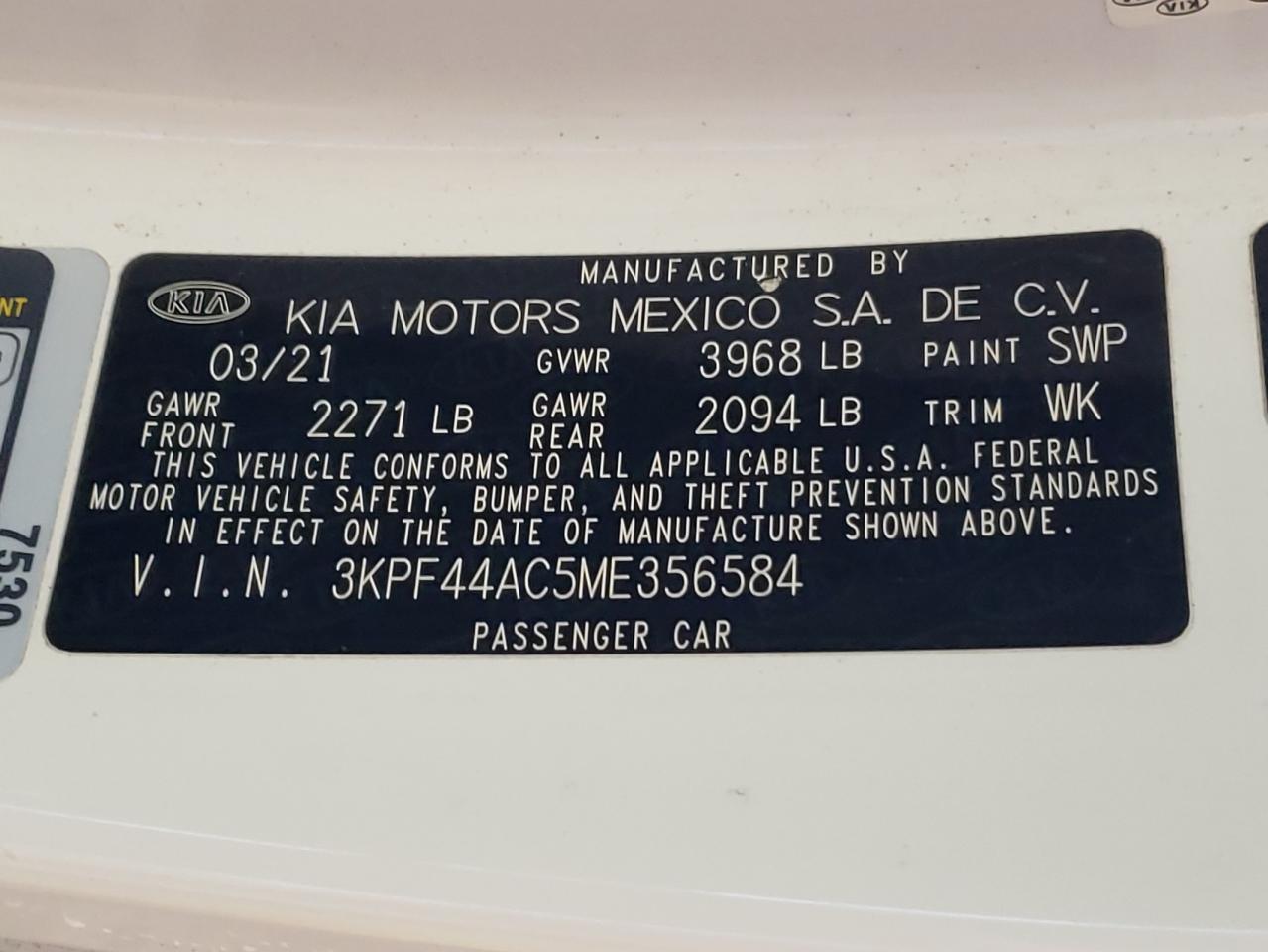 Photo 11 VIN: 3KPF44AC5ME356584 - KIA FORTE 