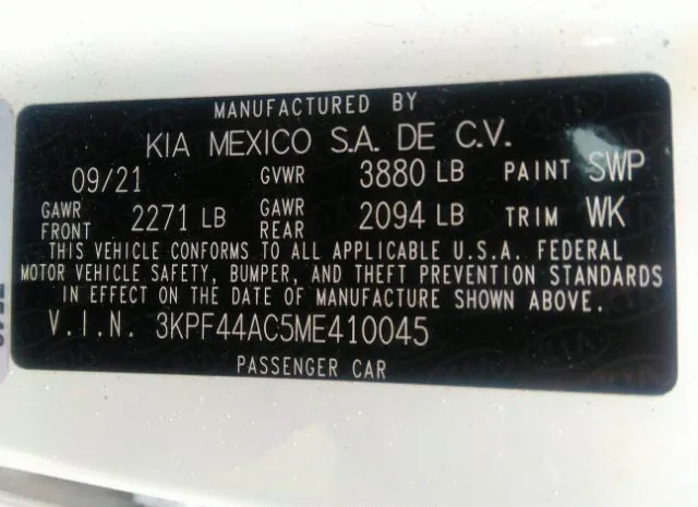 Photo 8 VIN: 3KPF44AC5ME410045 - KIA FORTE 