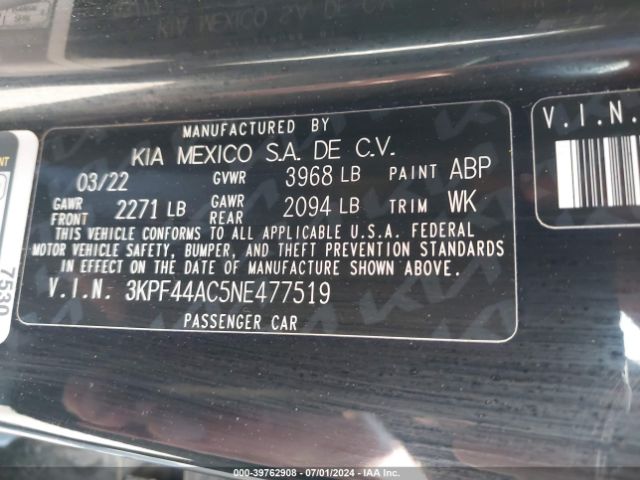 Photo 8 VIN: 3KPF44AC5NE477519 - KIA FORTE 