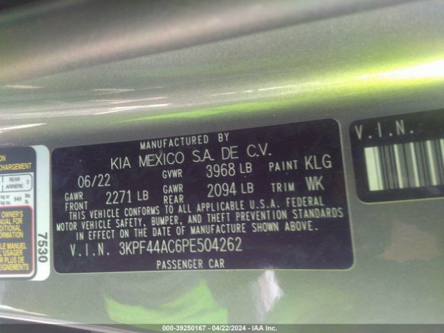 Photo 8 VIN: 3KPF44AC6PE504262 - KIA FORTE 