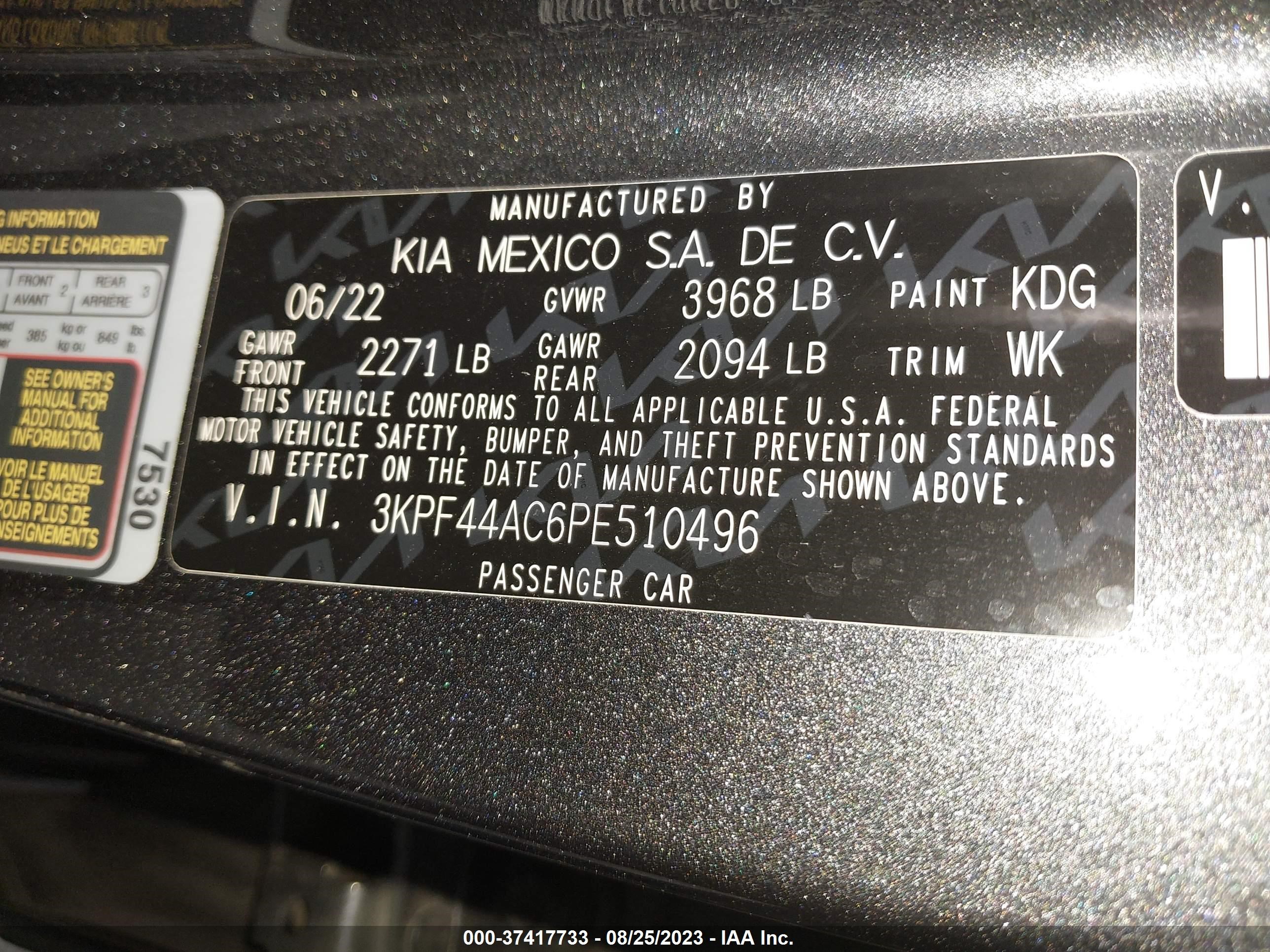 Photo 8 VIN: 3KPF44AC6PE510496 - KIA FORTE 