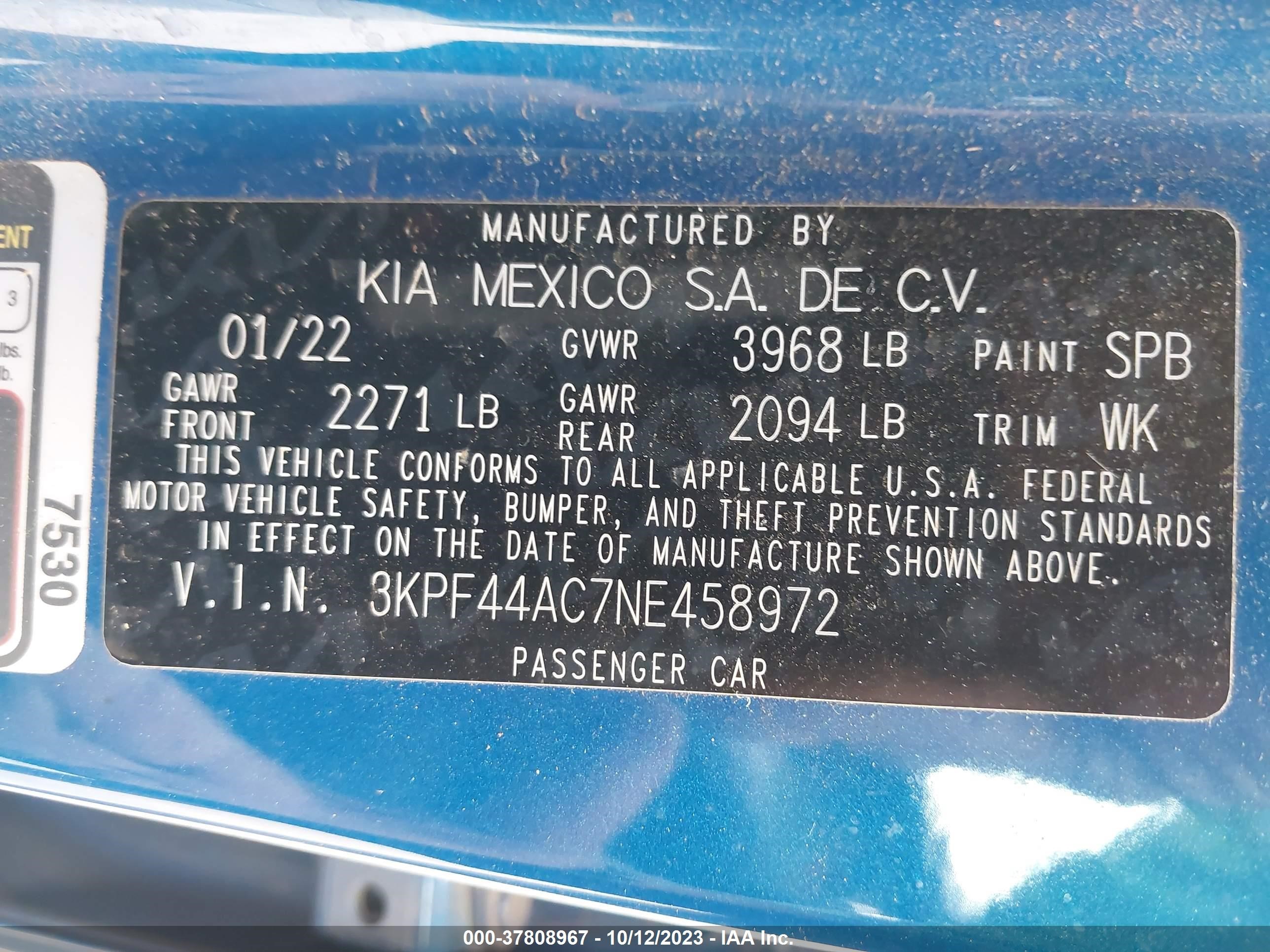 Photo 8 VIN: 3KPF44AC7NE458972 - KIA FORTE 