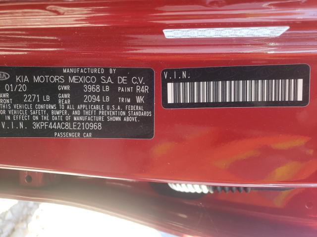 Photo 9 VIN: 3KPF44AC8LE210968 - KIA FORTE GT 