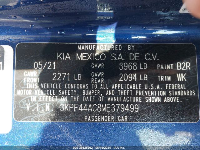 Photo 8 VIN: 3KPF44AC8ME379499 - KIA FORTE 