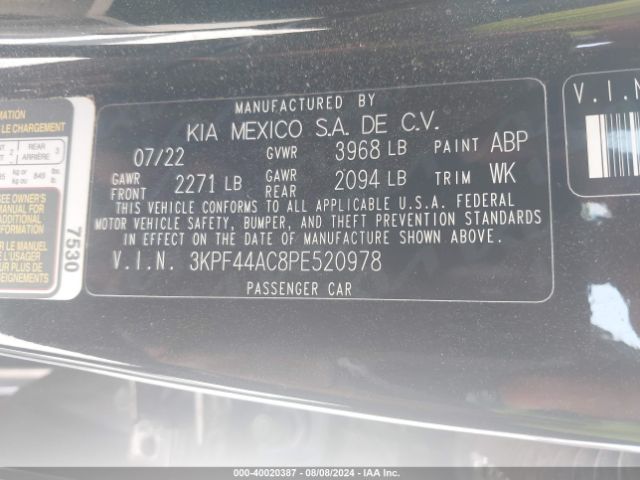 Photo 8 VIN: 3KPF44AC8PE520978 - KIA FORTE 