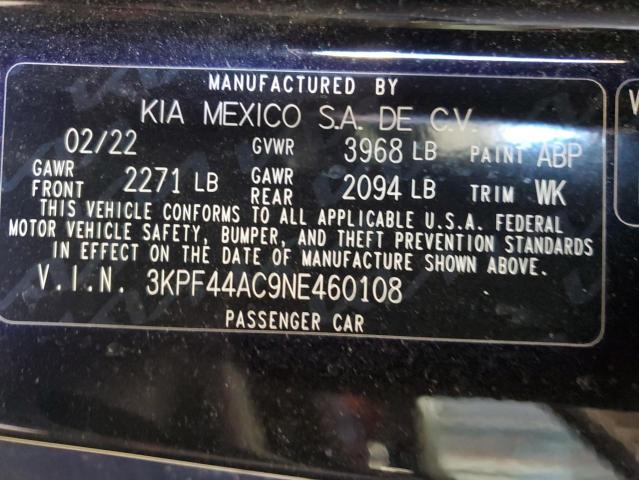 Photo 11 VIN: 3KPF44AC9NE460108 - KIA FORTE GT 