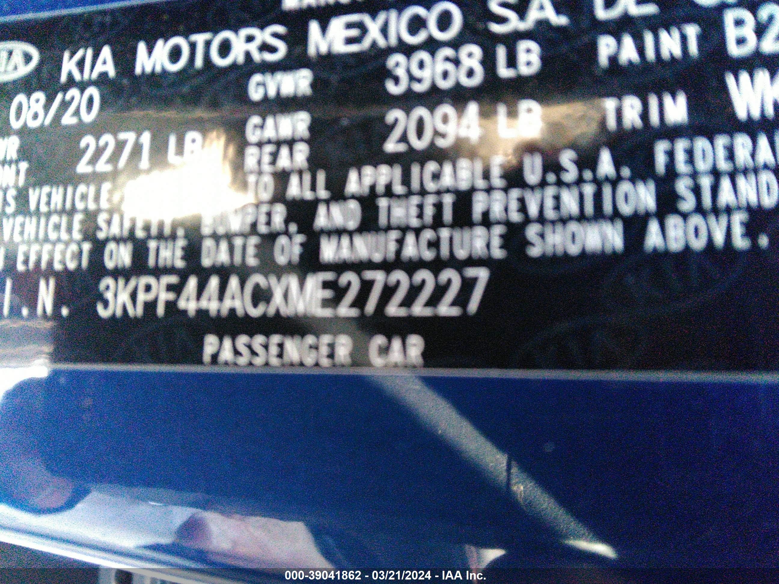 Photo 9 VIN: 3KPF44ACXME272227 - KIA FORTE 