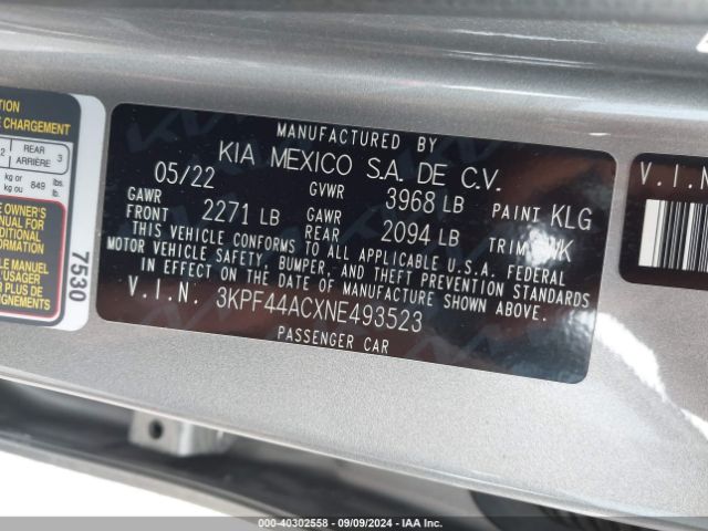 Photo 8 VIN: 3KPF44ACXNE493523 - KIA FORTE 