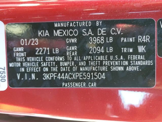 Photo 12 VIN: 3KPF44ACXPE591504 - KIA FORTE GT 