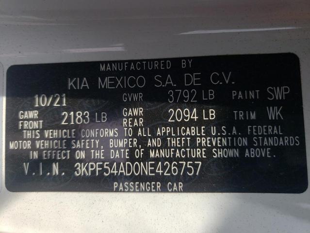 Photo 9 VIN: 3KPF54AD0NE426757 - KIA FORTE GT L 