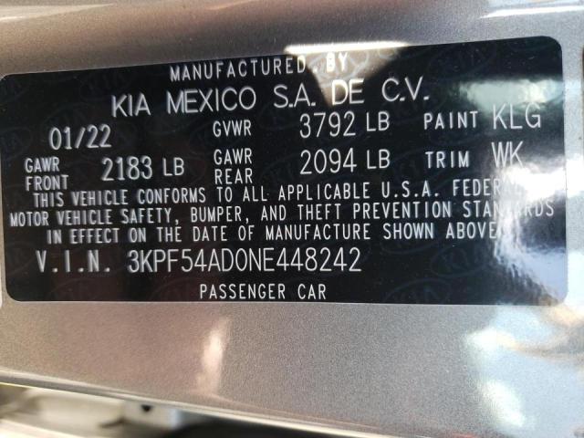 Photo 9 VIN: 3KPF54AD0NE448242 - KIA FORTE GT L 