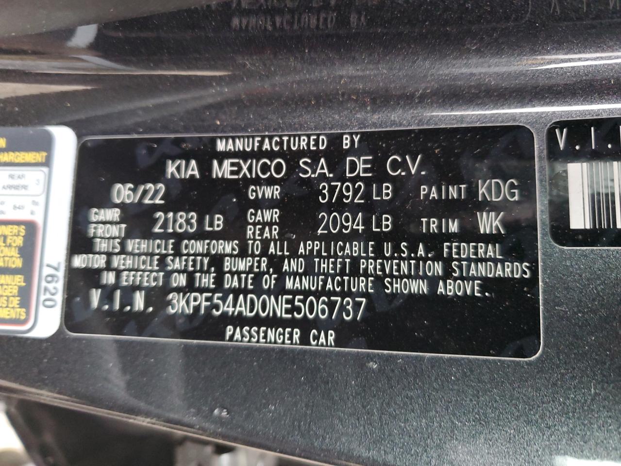 Photo 11 VIN: 3KPF54AD0NE506737 - KIA FORTE 