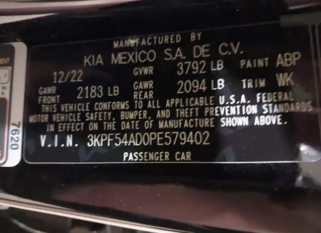 Photo 8 VIN: 3KPF54AD0PE579402 - KIA FORTE 