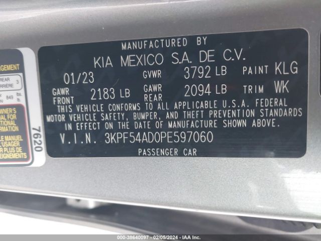 Photo 8 VIN: 3KPF54AD0PE597060 - KIA FORTE 