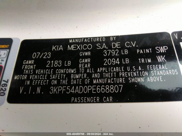 Photo 8 VIN: 3KPF54AD0PE668807 - KIA FORTE 