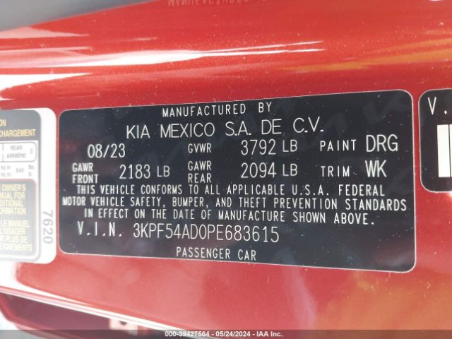 Photo 8 VIN: 3KPF54AD0PE683615 - KIA FORTE 