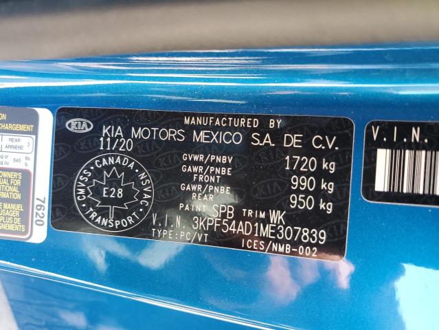 Photo 12 VIN: 3KPF54AD1ME307839 - KIA FORTE EX 