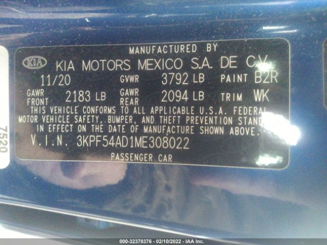 Photo 8 VIN: 3KPF54AD1ME308022 - KIA FORTE 