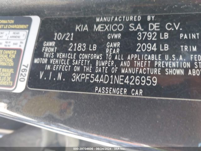 Photo 8 VIN: 3KPF54AD1NE426959 - KIA FORTE 