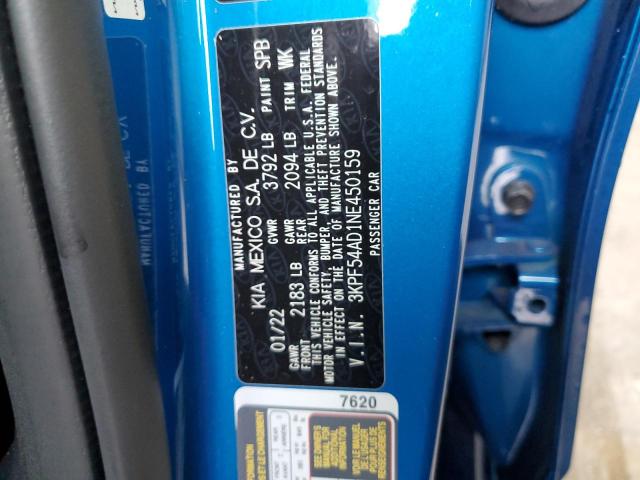 Photo 11 VIN: 3KPF54AD1NE450159 - KIA FORTE GT L 