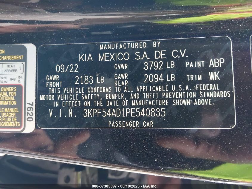 Photo 8 VIN: 3KPF54AD1PE540835 - KIA FORTE 