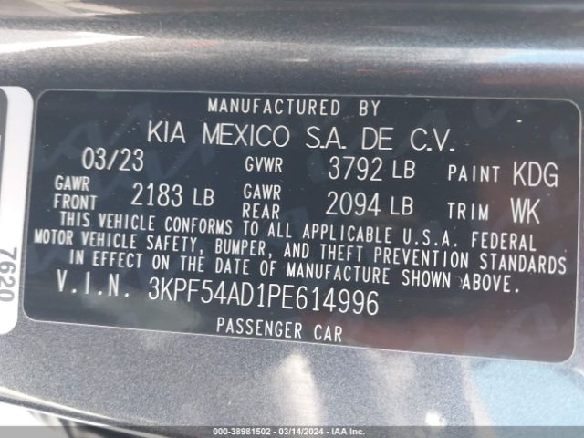 Photo 8 VIN: 3KPF54AD1PE614996 - KIA FORTE 