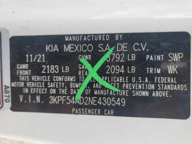 Photo 12 VIN: 3KPF54AD2NE430549 - KIA FORTE GT L 