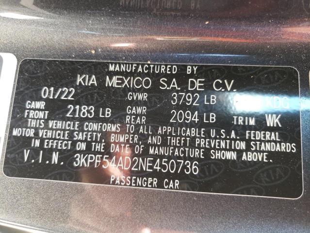 Photo 9 VIN: 3KPF54AD2NE450736 - KIA FORTE GT L 