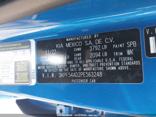 Photo 8 VIN: 3KPF54AD2PE563248 - KIA FORTE 