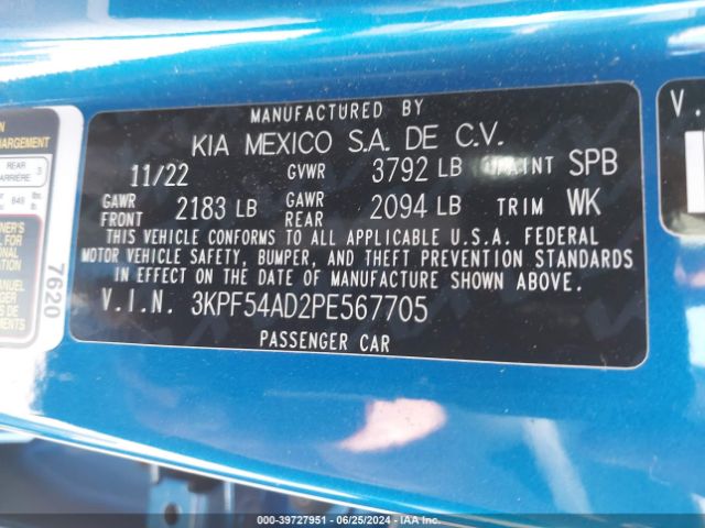 Photo 8 VIN: 3KPF54AD2PE567705 - KIA FORTE 