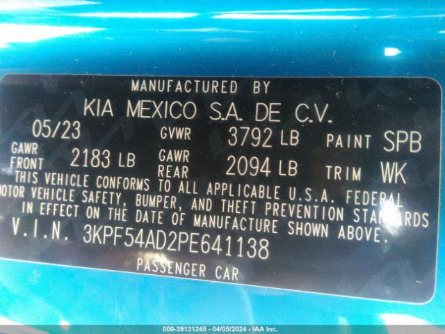 Photo 8 VIN: 3KPF54AD2PE641138 - KIA FORTE 